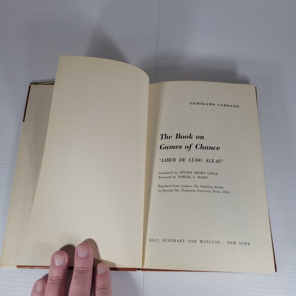 Gerolamo Cardano The Book on Games of Chance 1961 Holt Gould Wilks Gambling Odds - Picture 5 of 9